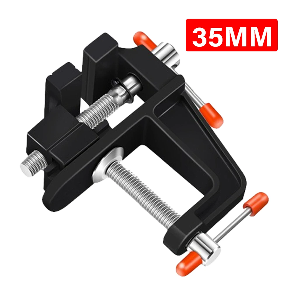 35mm/50mm Multiusos Mini Banco de Doble Propósito Mesa Clamp-on Vise Con 360 Grados Base Giratoria para Trabajar La Madera DIY Workbench