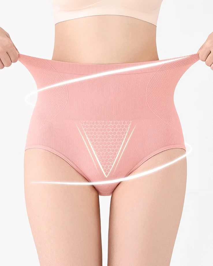 5 pcs of fashionable, seamless, simple, high-waisted, high-elasticity, comfortable women's underwear (suitable for M-XXL sizes)