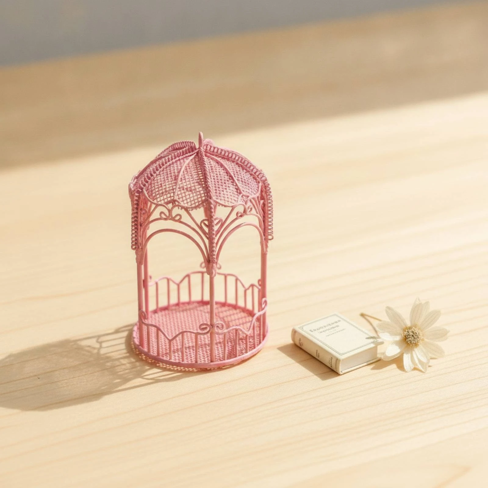 Mini-gazebo en fil de fer pour bougeoir, pour collectionneurs de maisons de poupées, présentation sur table, photographie