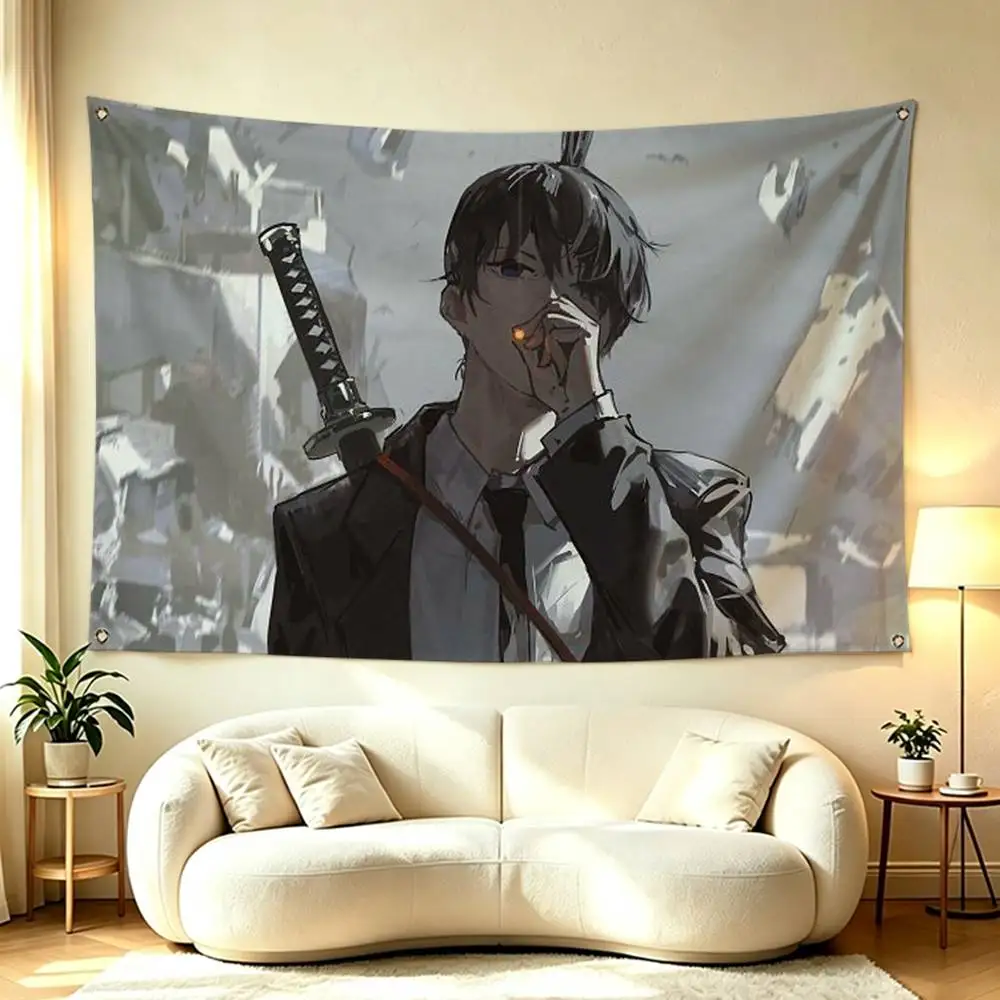 C-Chainsaw Man Aki Hayakawa Flag Suitable For Party Club Outdoor Interior Wall Decoration Banner Fans Gift