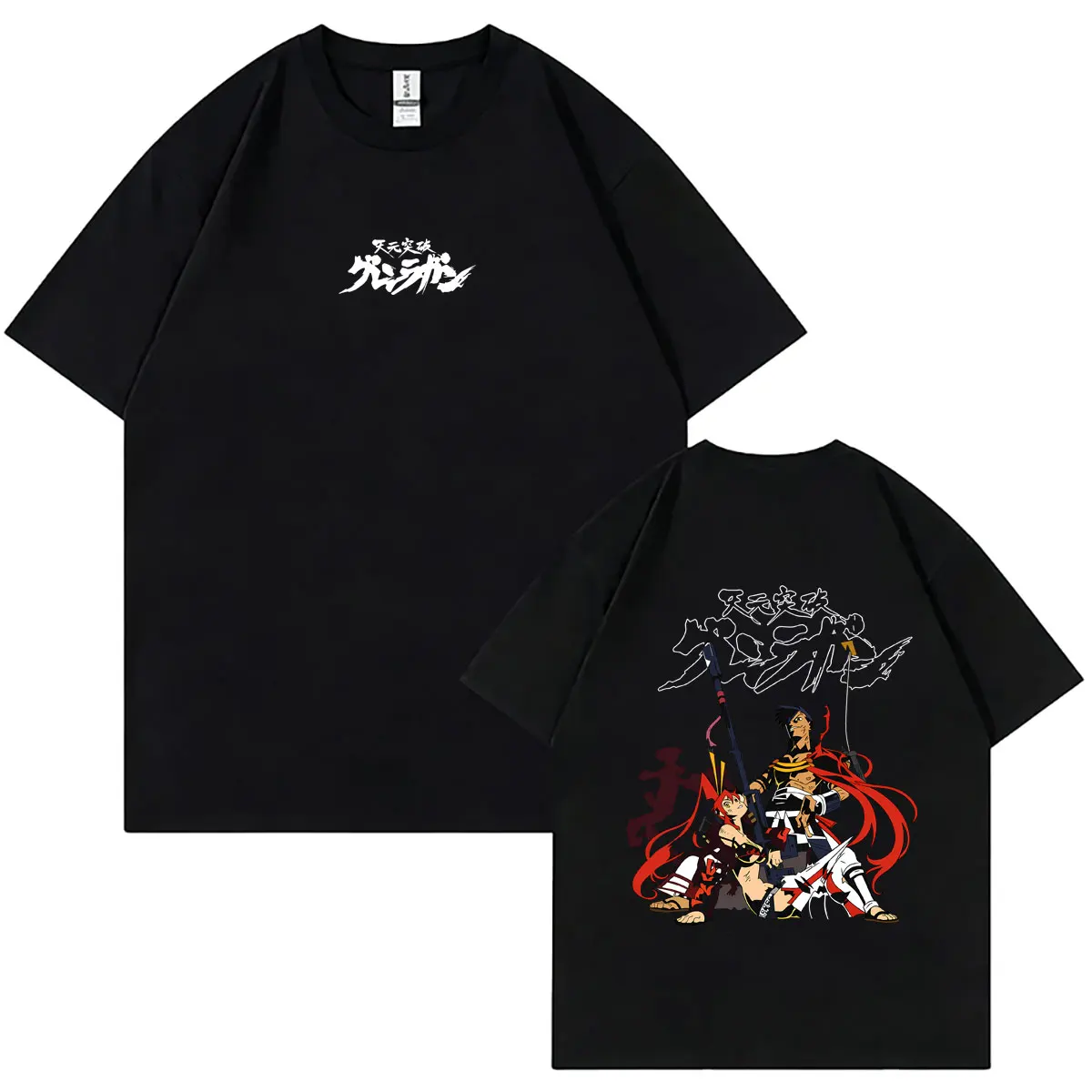 Anime Tengen Toppa Gurren Lagann Kamina Simon T Shirts Men Women Manga Casual Oversized Streetwear Male Fashion Vintage T-shirt