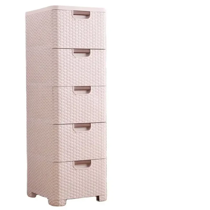 Thickened storage cabinet, drawer, plastic box, wardrobe, children's storage cabinet, multi-layer, five cabinets for sundries