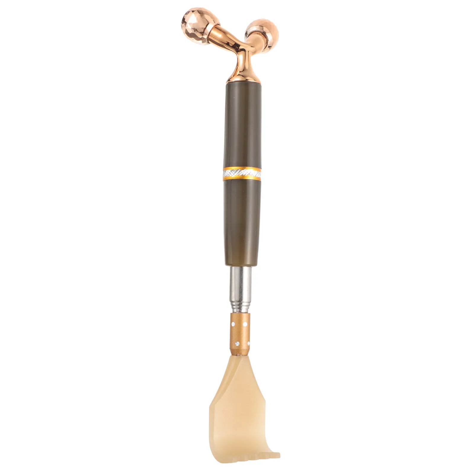 Telescopic Double-Ended Back Scratcher with Facial Roller Massage Tool for Itch Relief Portable Self Massager Gift for Adults view 2