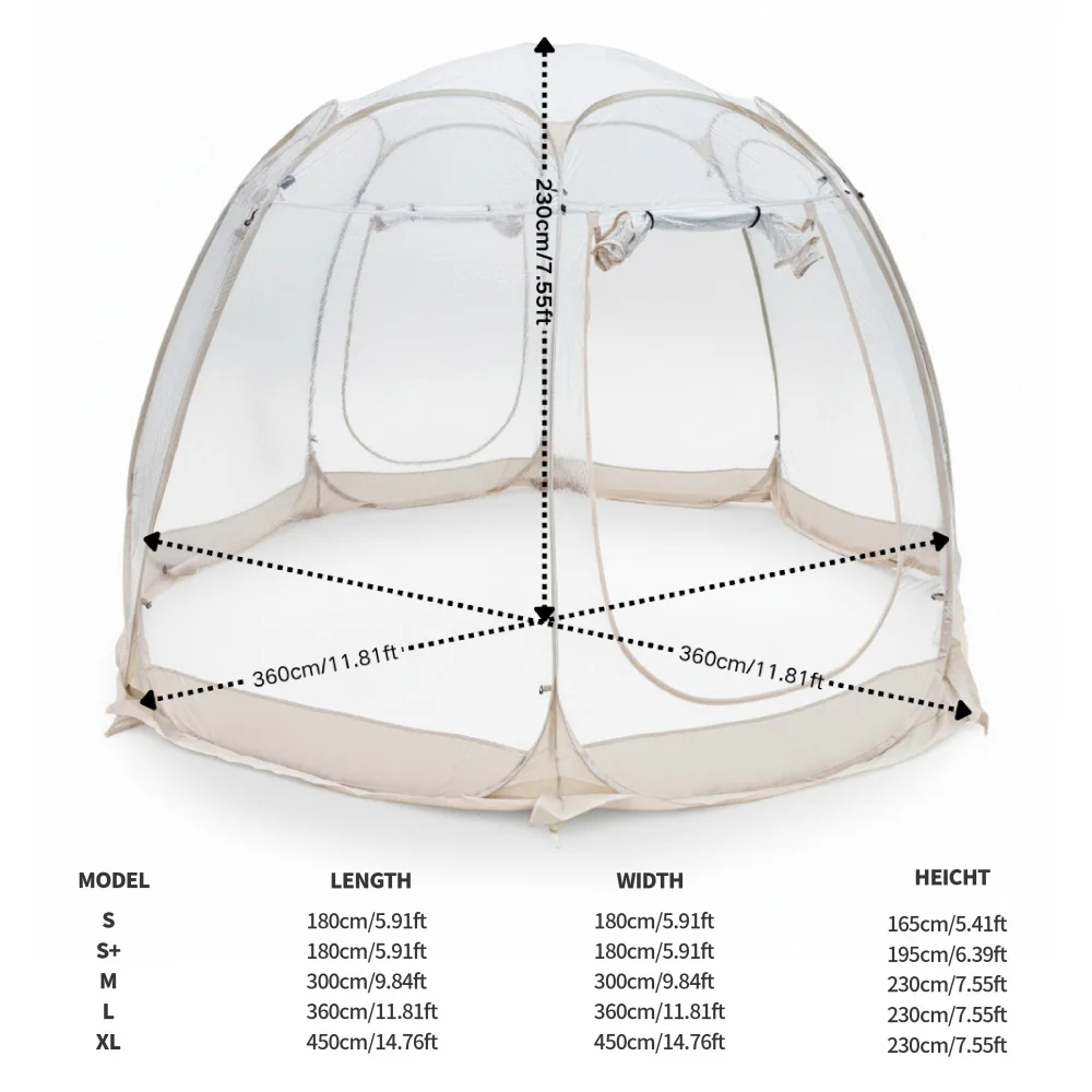 Pop Up Clear Bubble Tent PVC Transparent Tent 540 Panoramic View Easy Setup Shelter for Winter Snow Christmas Holiday