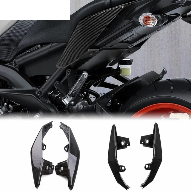 

100 3K чистый углеродное волокно обтекатель мотоцикла заднее сиденье боковые панели протектор капот для YAMAHA MT09 FZ09 2017-2020
