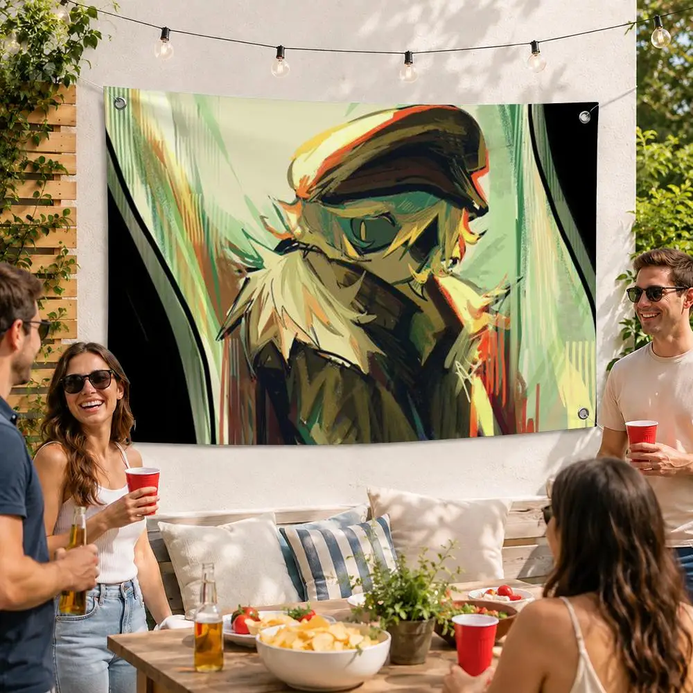 Murder Drones Cartoon Anime Flags Soft Durable Tapestry Skin-friendly For Outdoor Party Home Living Room Bar Bedroom Decoration