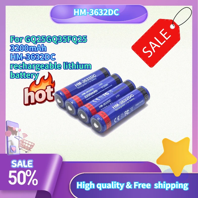 3200mAh HM-3632DC Rechargeable Lithium Battery Replacement Compatible with GQ25 GQ35 FQ25 Thermal Imaging Camera Device