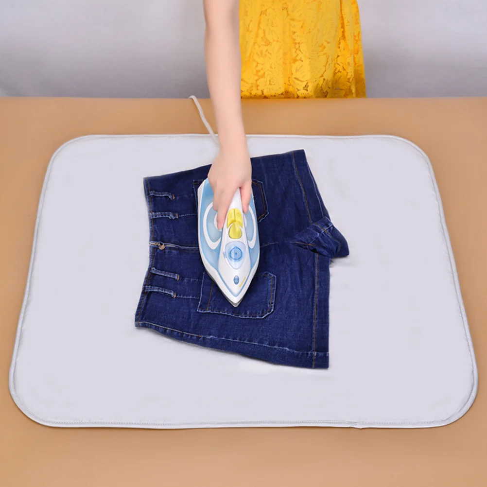 

1Pcs Foldable Ironing Mat Premium Cotton Cloth Heat Resistant Non Clothes Protection Double Sided Grid Design for Home