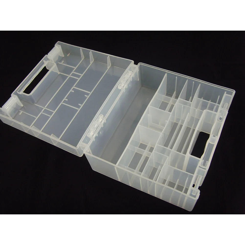 

9V Storage Box Compact Organizer Case With Handle Leakproof Clear Pp Container For 18650