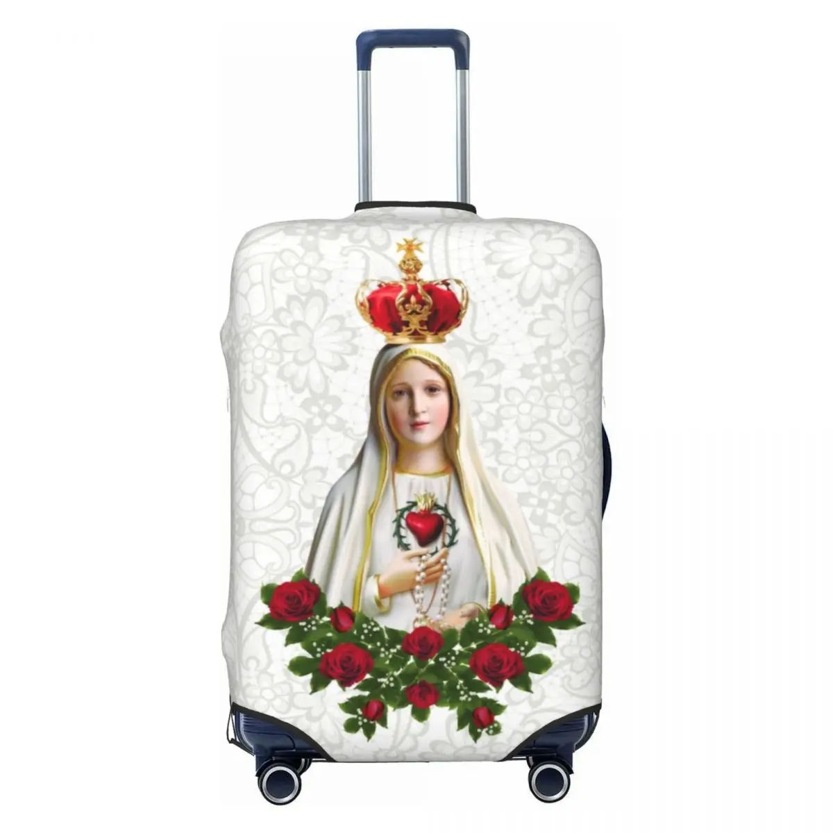 Custom Our Lady Of Fatima Virgin Mary Luggage Cover Cute Portugal Rosary Catholic Suitcase Protector Covers Suit For 18-32 inch