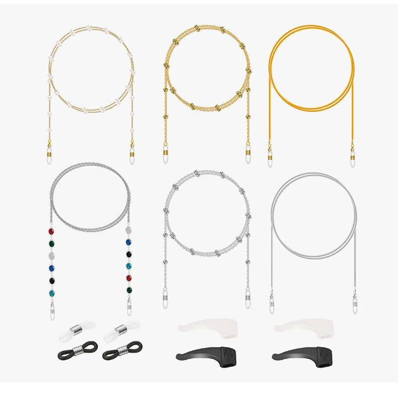 

10 Pieces Eyeglass Chains Elegant Eyewear Retainer Beaded Eyeglass Strap Holder
