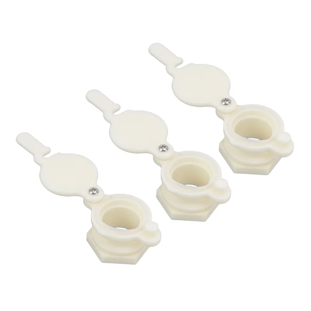 3pcs Easy To Use Plastic Honey Gate Valve Leak-Proof Good Sealing Honey Extractor Tap White Side Stop Honey Tap Valve Beekeeping