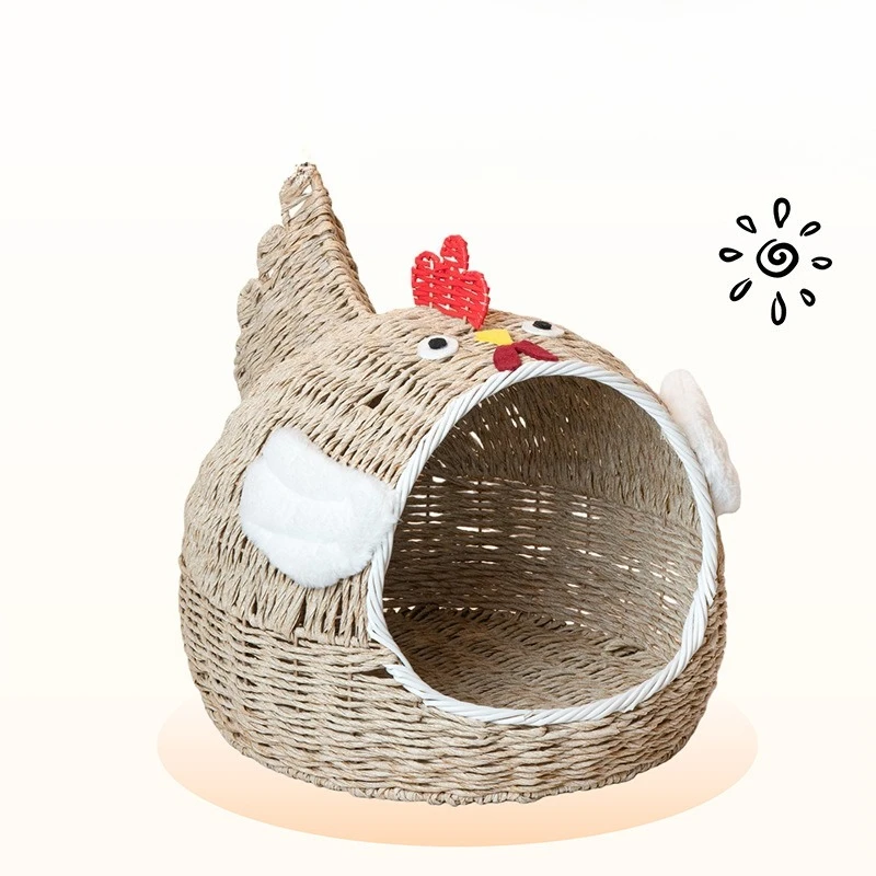 Rattan cat nest hand-woven house cute chicken nest shape funny Christmas gift