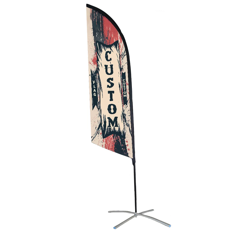 Custom Double Sided Feather Flag Only Swooper Without Pole Beach Flag 100% Bleed Any Size Logo Color Company Advertisement Brand