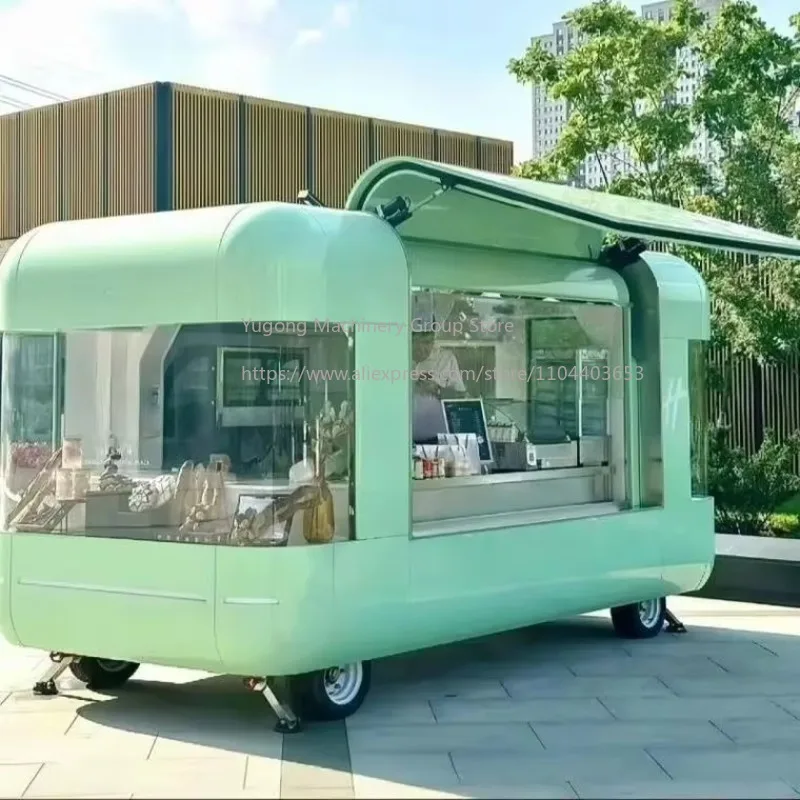 Versatile Multifunctional Fast Food Truck Full Kitchen Boasts Stainless Steel Sink Area Rust Resistant Weatherproof Easy