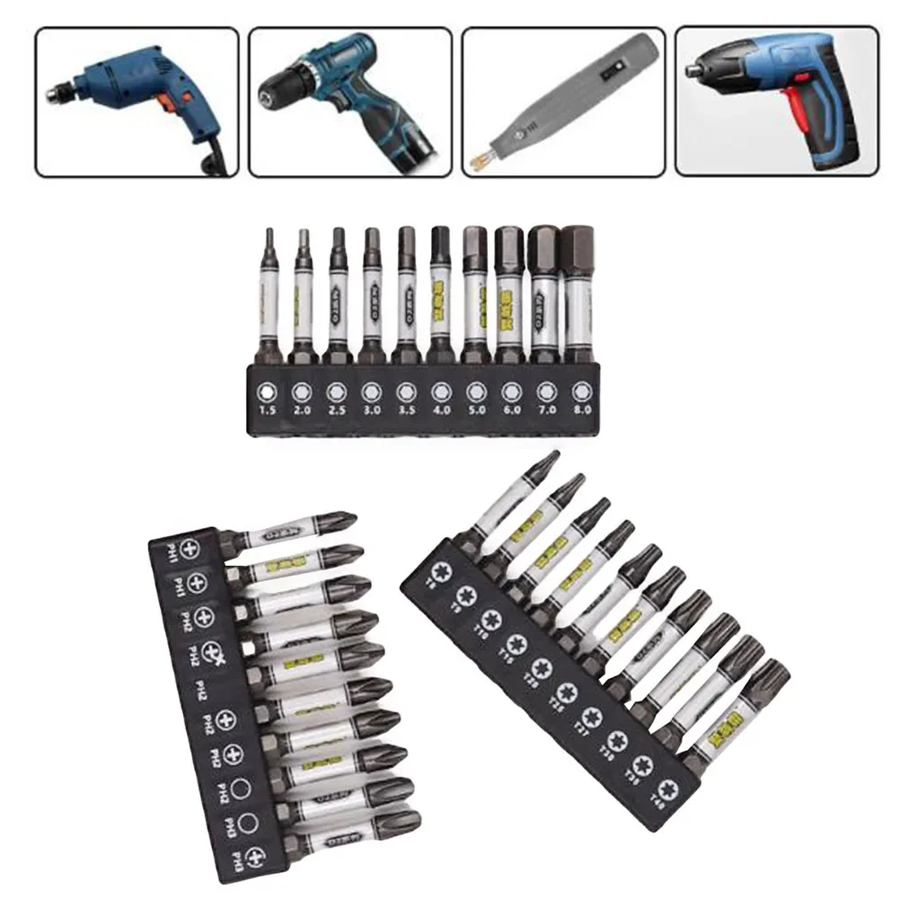 

1/4" Screwdriver Bit Set Drill Batch Head Torx Hexagonal Cross Plum Blossom Head Magnetic Tamper Proof Screwdriver Bits