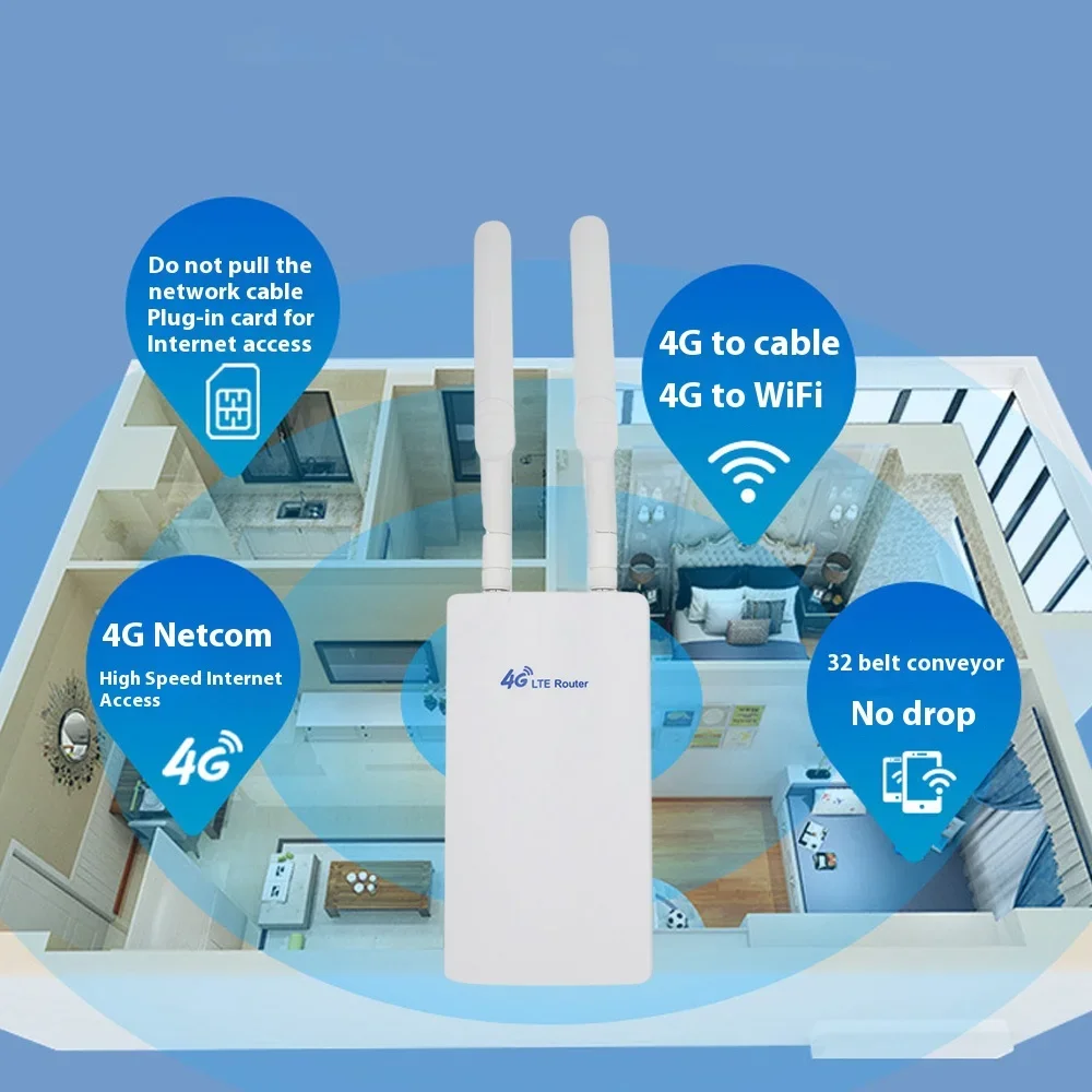 Huitenda-enrutador 4G LTE de 300Mbps, punto de acceso wifi inalámbrico de doble banda, AP, con antena externa, compatible con interruptores POE de