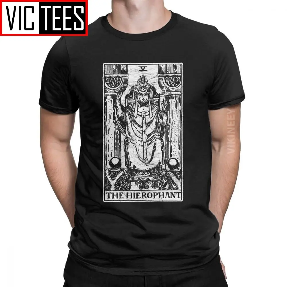 The Hierophant Tarot Card Tshirt Major Arcana Telling Occult Men T-Shirt Pure Cotton