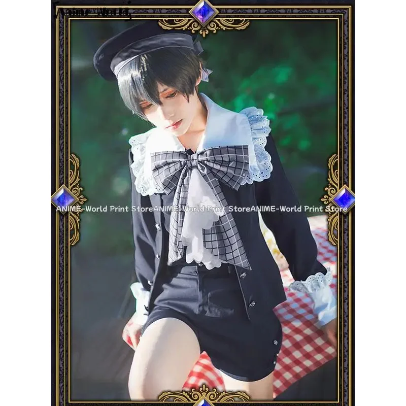 

《Custom Size》Anime Black Butler Ciel Phantomhiv Childhood Cosplay Costumes;2'd,5.h;