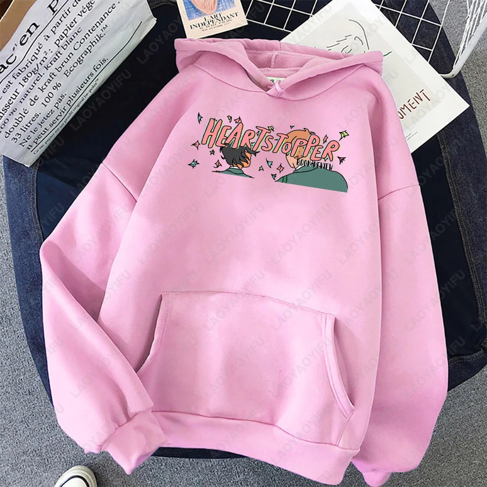 Vintage Heartstopper Hoodie Romance TV Series Nick and Charlie Fans Men Clothing Sweatshirts Comfortable Keep Warm Streetwear