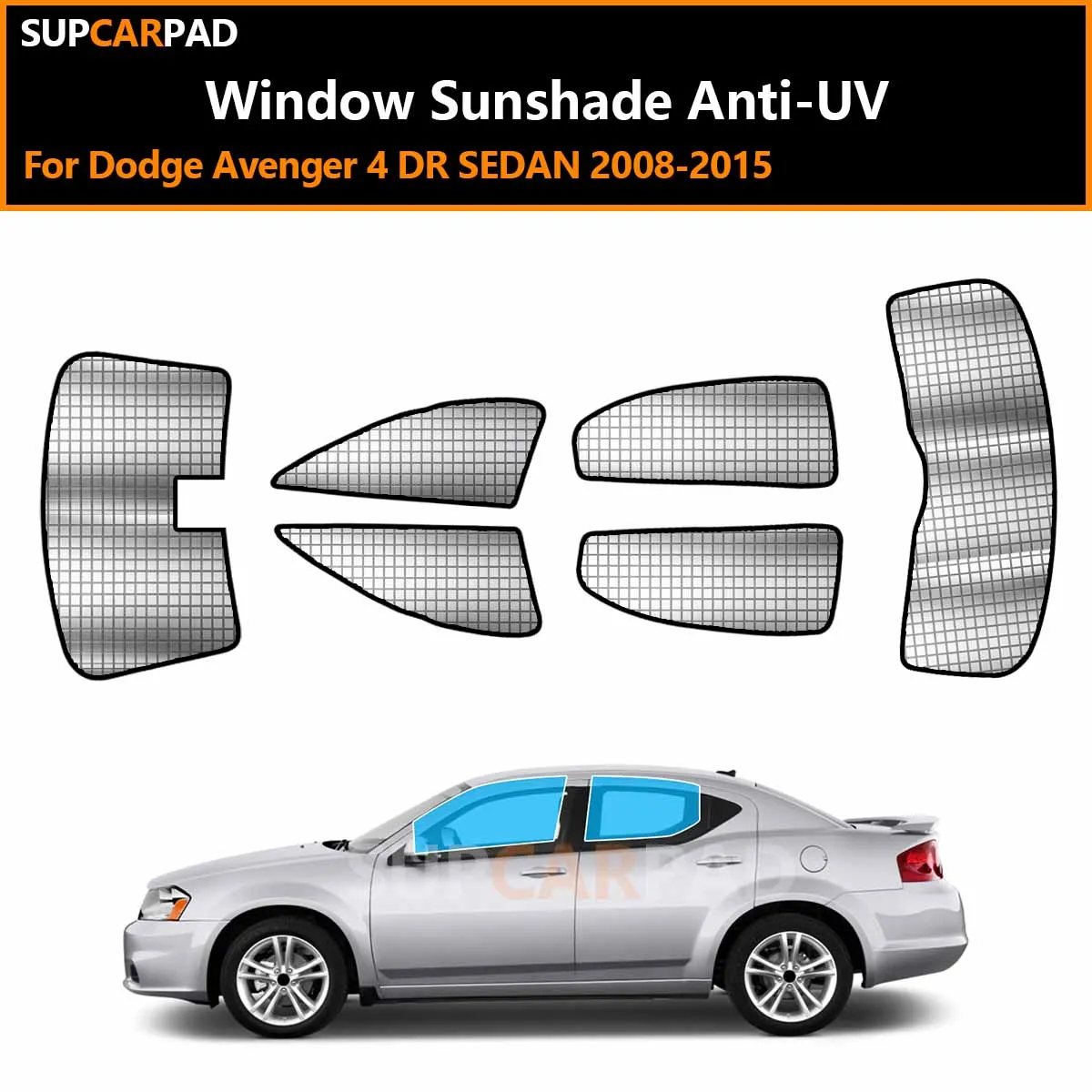 For Dodge Avenger 4 DR SEDAN 2008-2015 Custom Car Window Sunshade Anti-UV Car Sun Window Visors Sunshade Covers Accessories