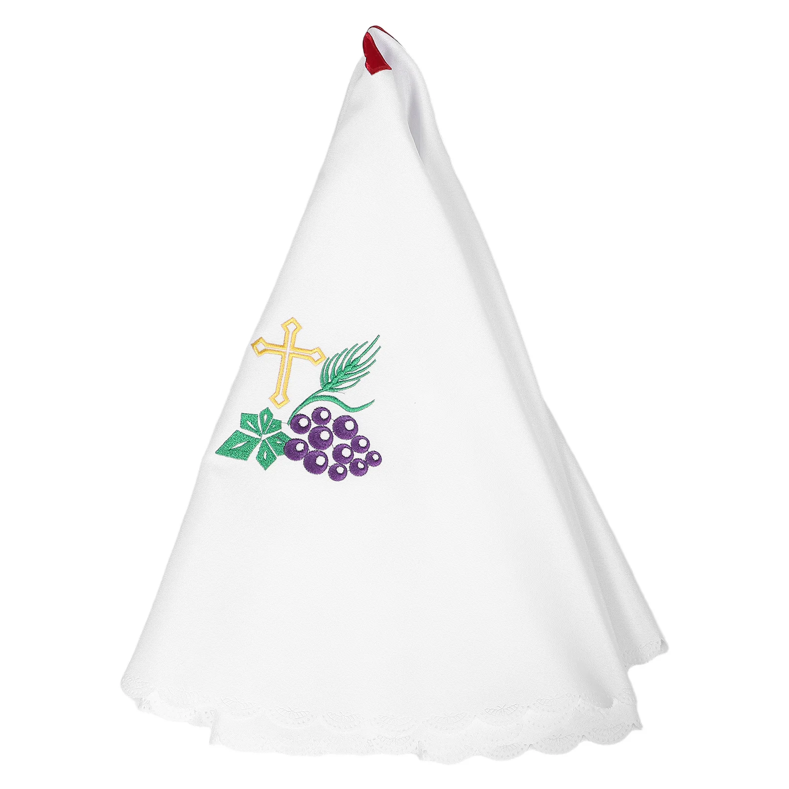 

Round Communion Table Cover Embroidered Thickened Polyester Anti-Wrinkle Dustproof For Church Ceremony Holy Event Table