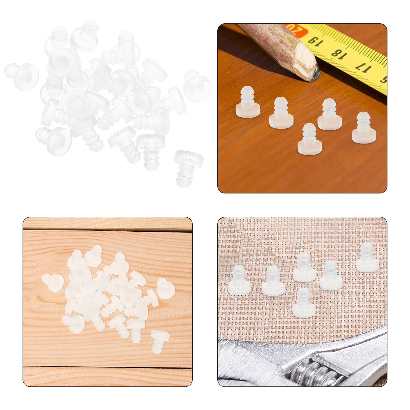 

50 Pcs Furniture Anti-collision Glue Plug Clear Grip Pads Rubber Stops Grippers Stopper Bumpers Anti-slip Transparent Spacers