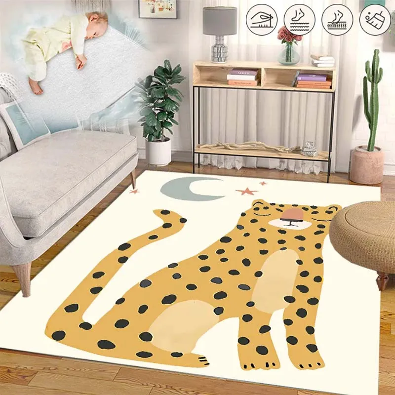 

Cartoon Anime Animal Carpet Household Living Room Crawling Game Area Rug Bedroom Rug Large Room Decoration Washable Non-Slip Mat