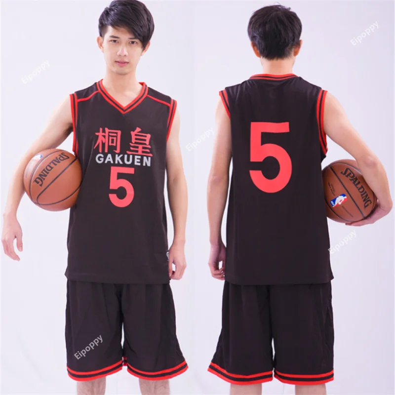 School Uniform Aomine Daiki Basketball Jersey Sportswear T Shirt Shorts Costume Set