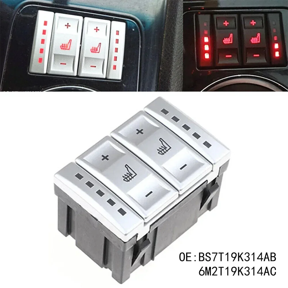 

Car Seat Heating Button Control Switch BS7T19K314AB For Ford For Mondeo MK4 Power Silver Black