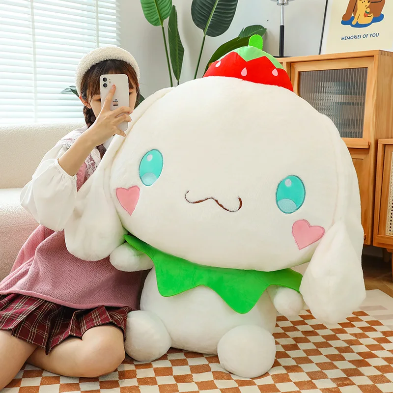 45cm Big Size Strawberry Kuromi Plush Toy Cinnamoroll Dog Doll Frog Sanrio Soft Stuffed Animal Toys Pillow Christmas Gifts