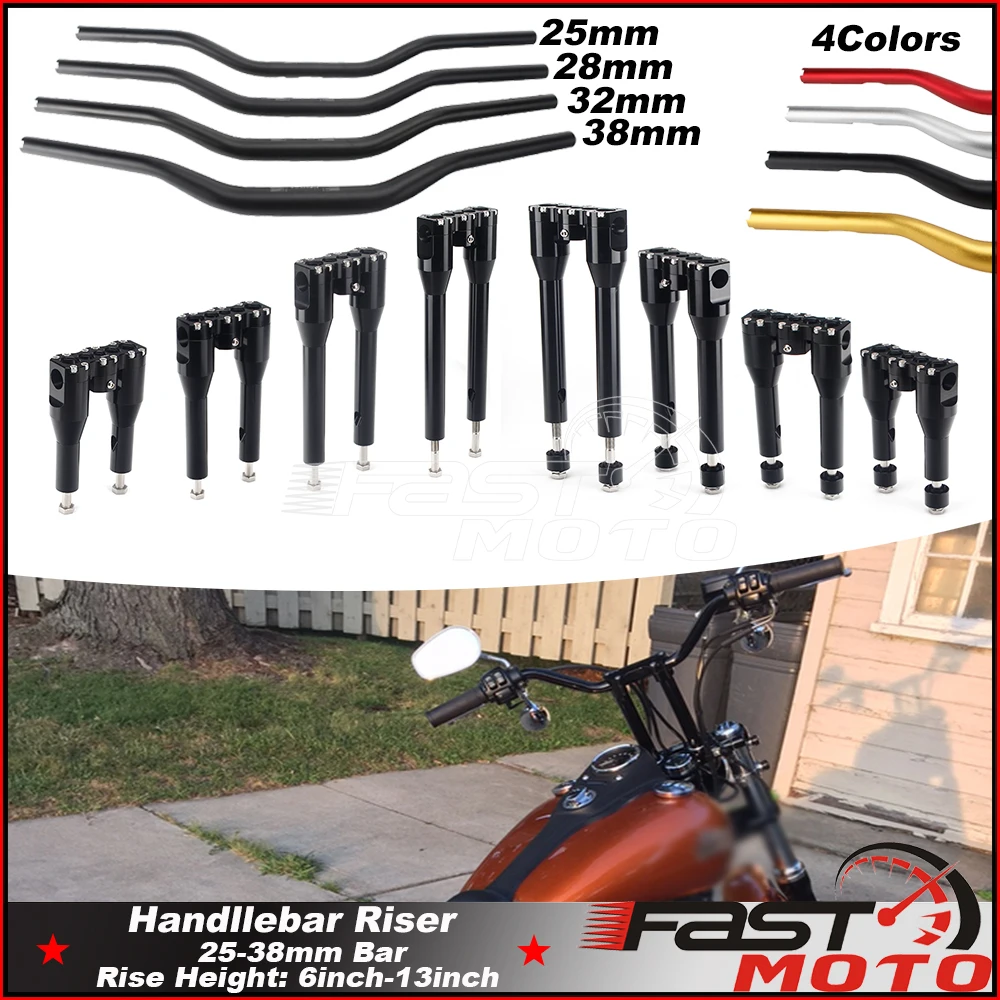 

Motorcycle 1 1/8" 28MM Handlebar Hand Fat Handle Bar Riser For Harley Chopper Bobber Street Bob Softail Sportster XL883 XL1200