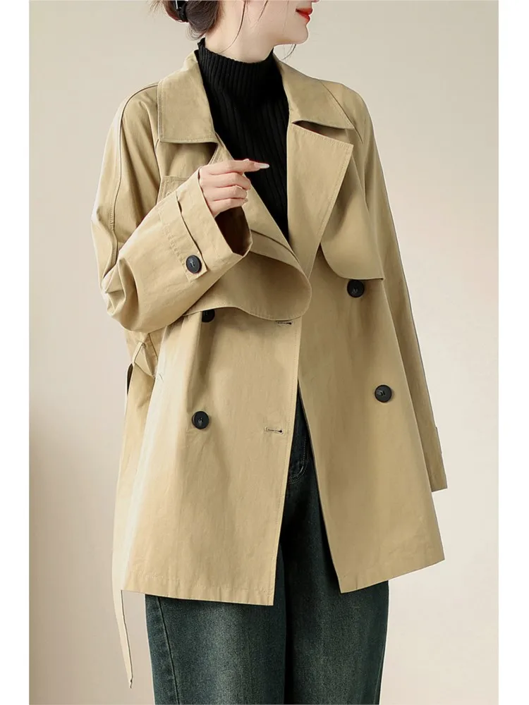 Oversized Autumn Trench Coat Women Long Sleeve Loose Fashion Pleated Ladies Jackets Casual Woman Trench Coats