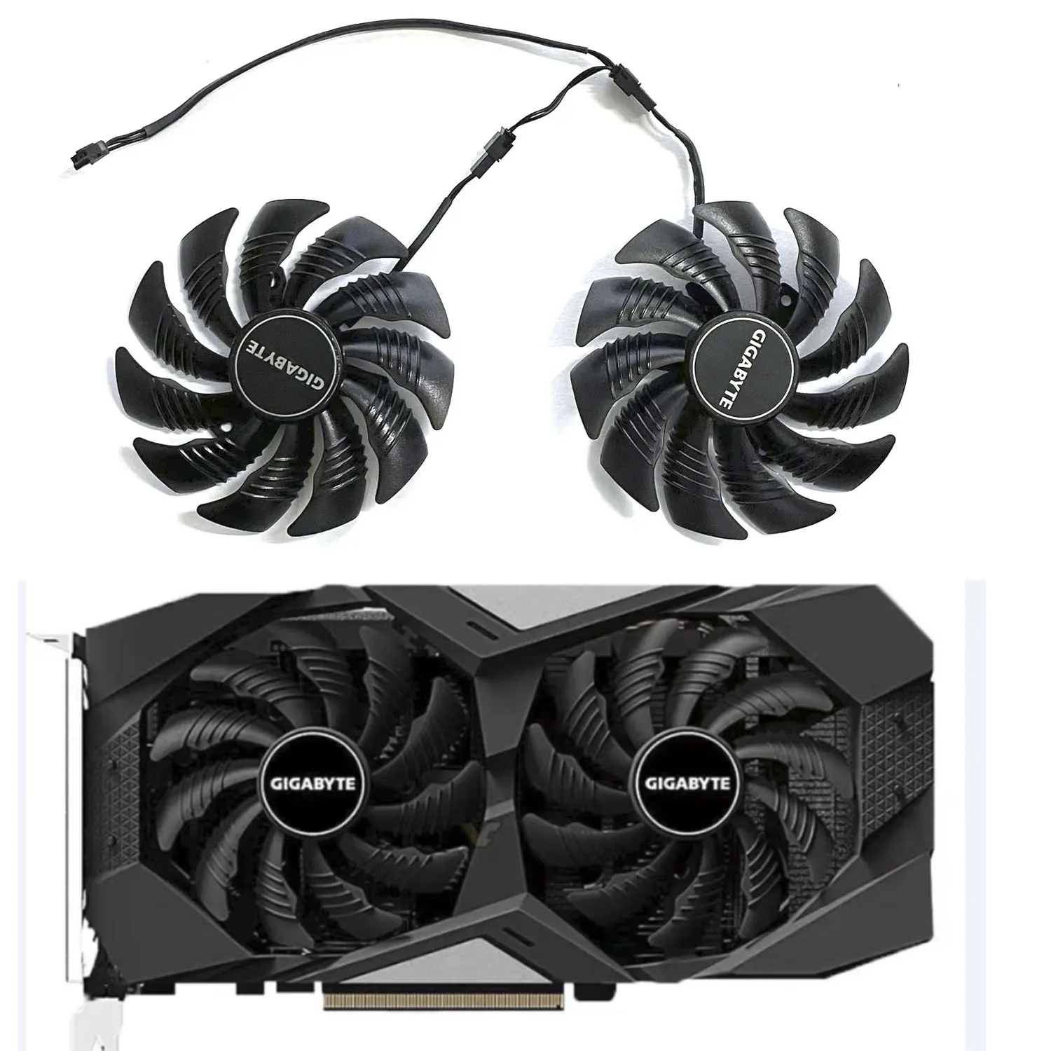 

2 FAN Brand new 85MM 4PIN PLD09210S12HH GTX1650 GPU fan suitable for Gigabyte GTX1650 GTX 1650 SUPER graphics card cooling