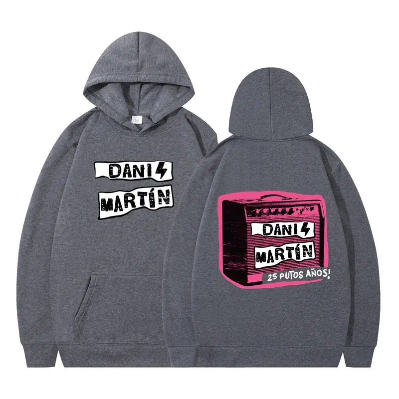 Dani Martín Concierto 26 Años Print Hoodie Men Women Fashion Sweatshirt Long-sleeved Loose High-quality Vintage Fleece Tracksuit