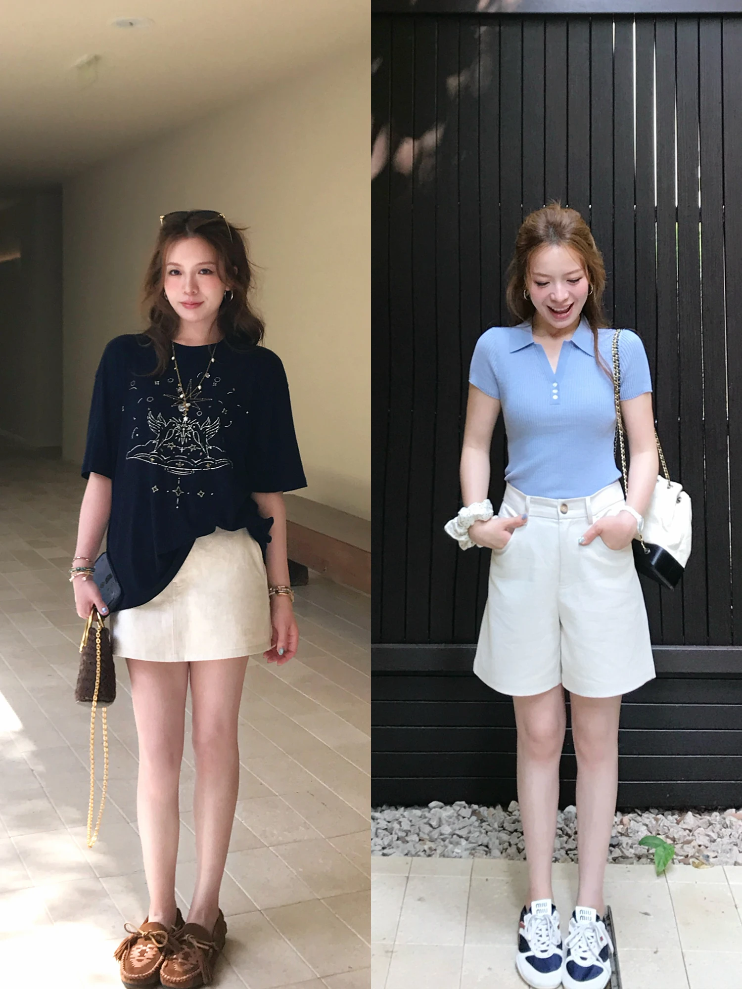

HSTUDIO High Cotton Linen Casual Five-Quarter Length Women's Summer Straight Leg Skirt Shorts Natural Waist Fit