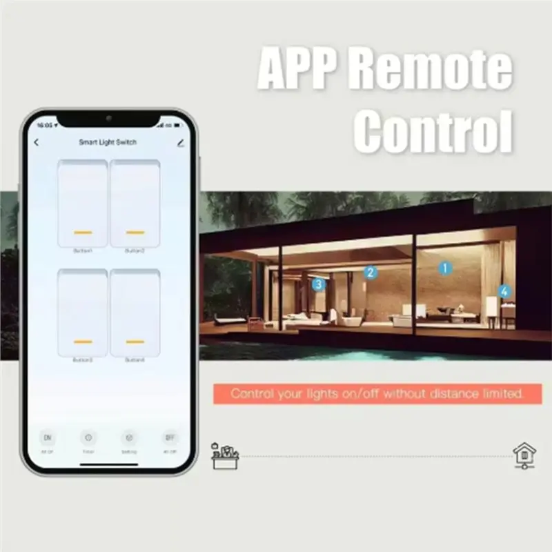 A25F-Wifi Tuya Smart Switch US Version Outgoing Ground Neutral Wire App Remote Control Work For Alexa Google Home US Plug