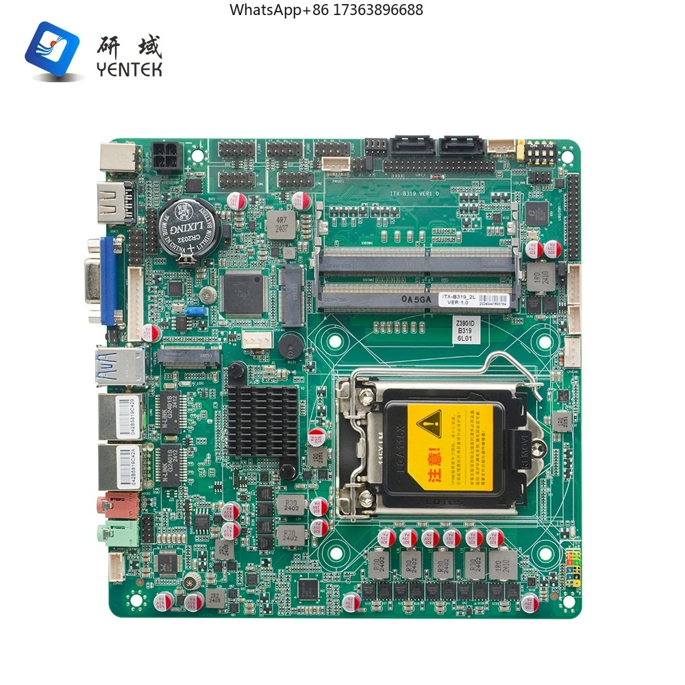 Factory LGA1151 8th 9th I3 I5 I7 Processors 2 DDR4 SODIMM Win10 Linux 2 LAN 6 COM 8 USB Industrial Mini Itx Motherboard