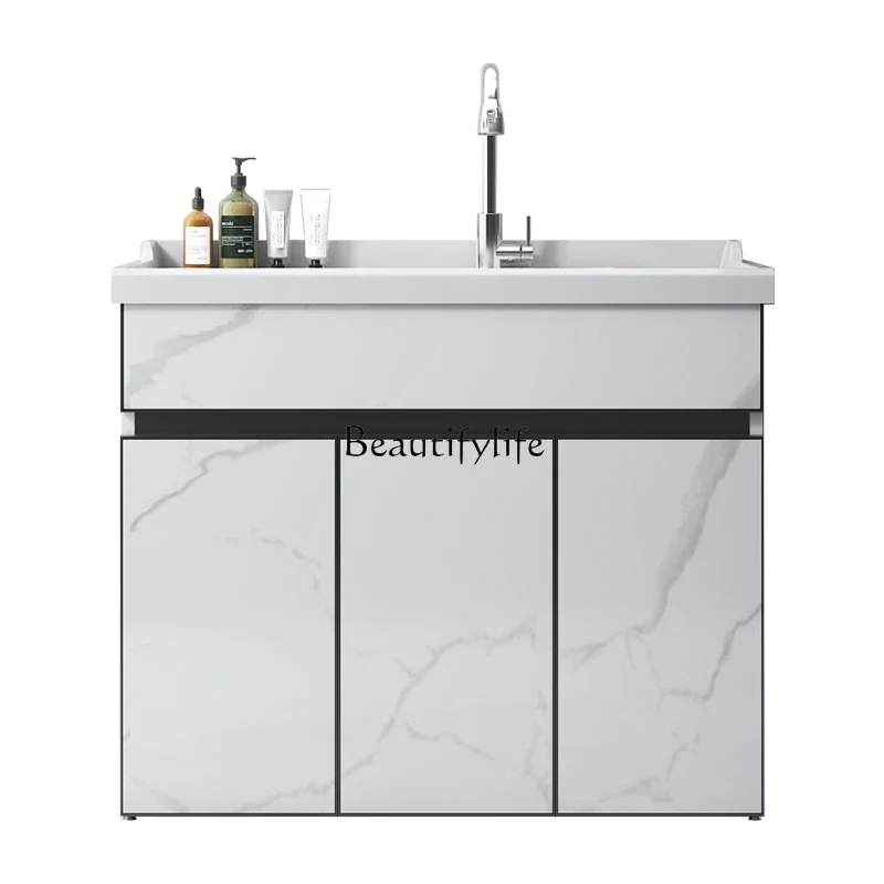 02*Space aluminum balcony laundry pool basin integrated with rubbing board custom outdoor small apartment