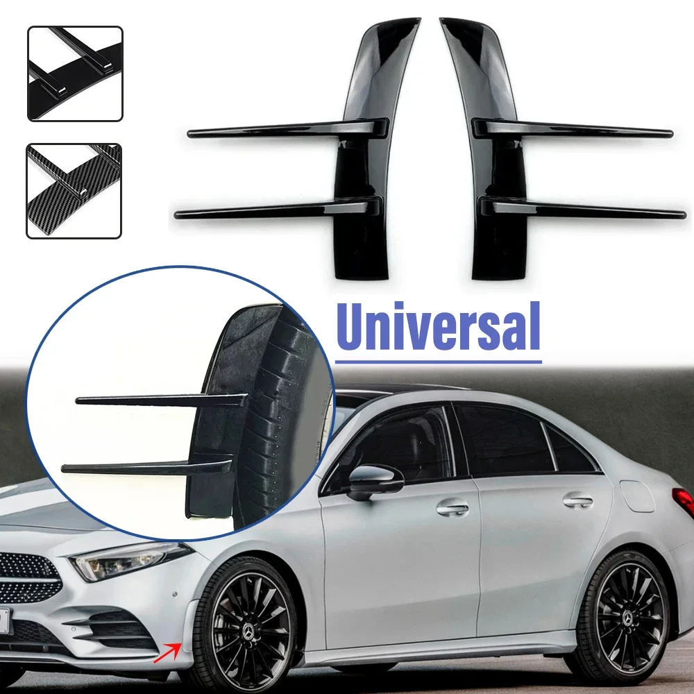 

Pair Car Side Air Wing Vent Glossy Black/Carbon Fiber Front Fender Sticker Trim Cover Case Exterior Accessories