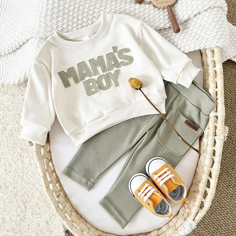 

MILANCEL New Autumn Baby Clothes Set 6M-3T Cute Letter Sticker Girls Hoodie + Skinny Pants Korean Version Toddler Clothes
