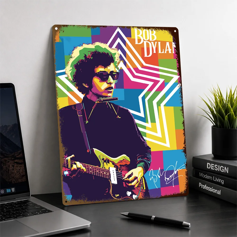 Bob Dylan Portrait Aluminum Poster Customized Metal Sign Alternative Icon Wall Art Made For Listening Lounges And Music Lovers