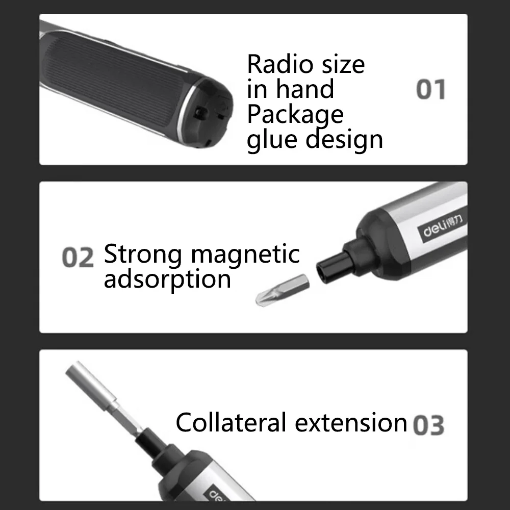 Deli Electric Precision Screwdriver 33 in 1 Magnetic Driver Bits Type-C Rechargeable Screwdriver Set for IPhone Glasses Watch PC