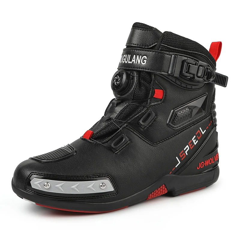 New Motorcycle Boots Men Leather Motos Breathable Anti Slip Wear-resistant Riders Boots Motorbike Racing Ankle Length Shoes