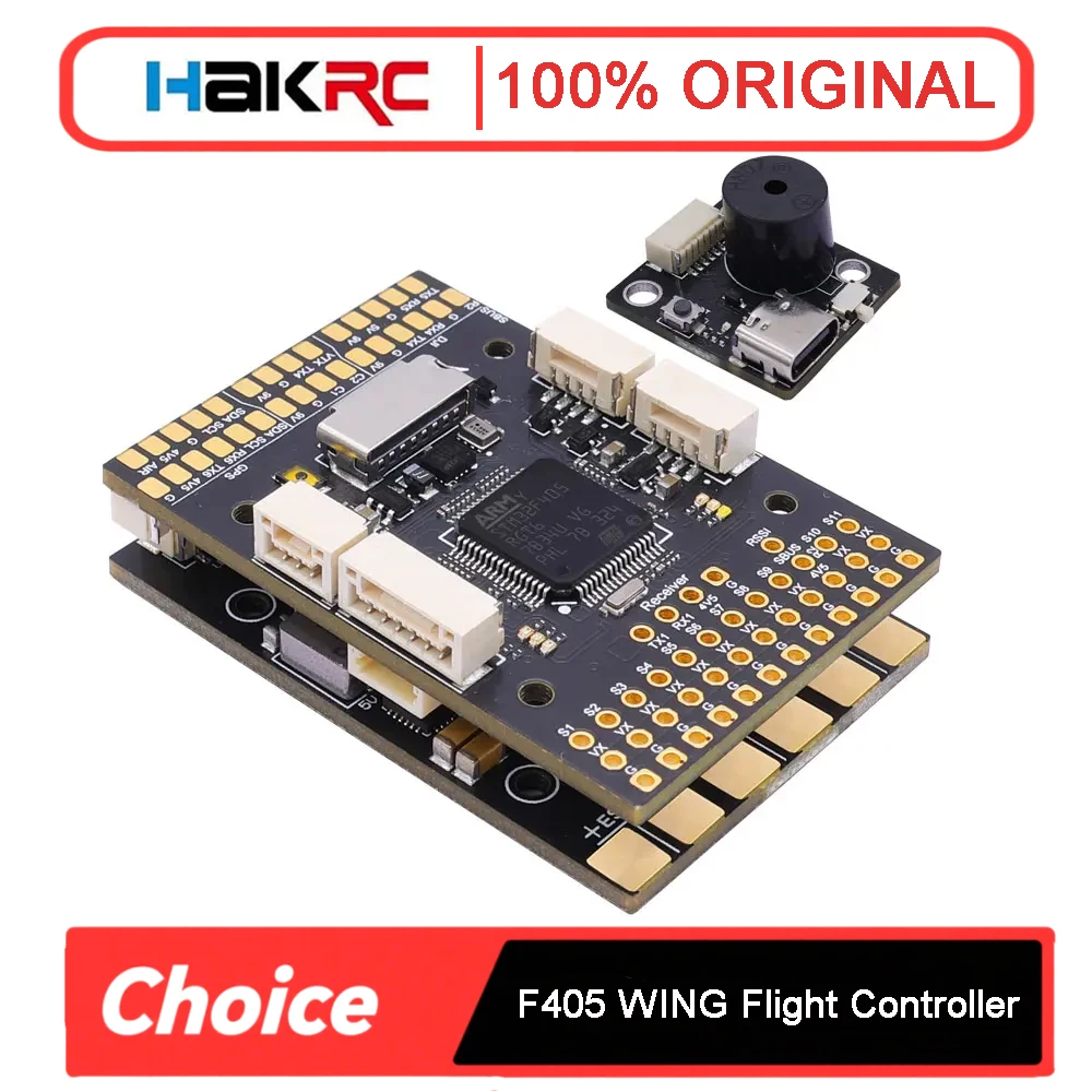 

HAKRC F405 WING Flight Controller Built-in OSD Barometer BEC 2S-6S Lipo for RC Fixed Wing Model Airplane