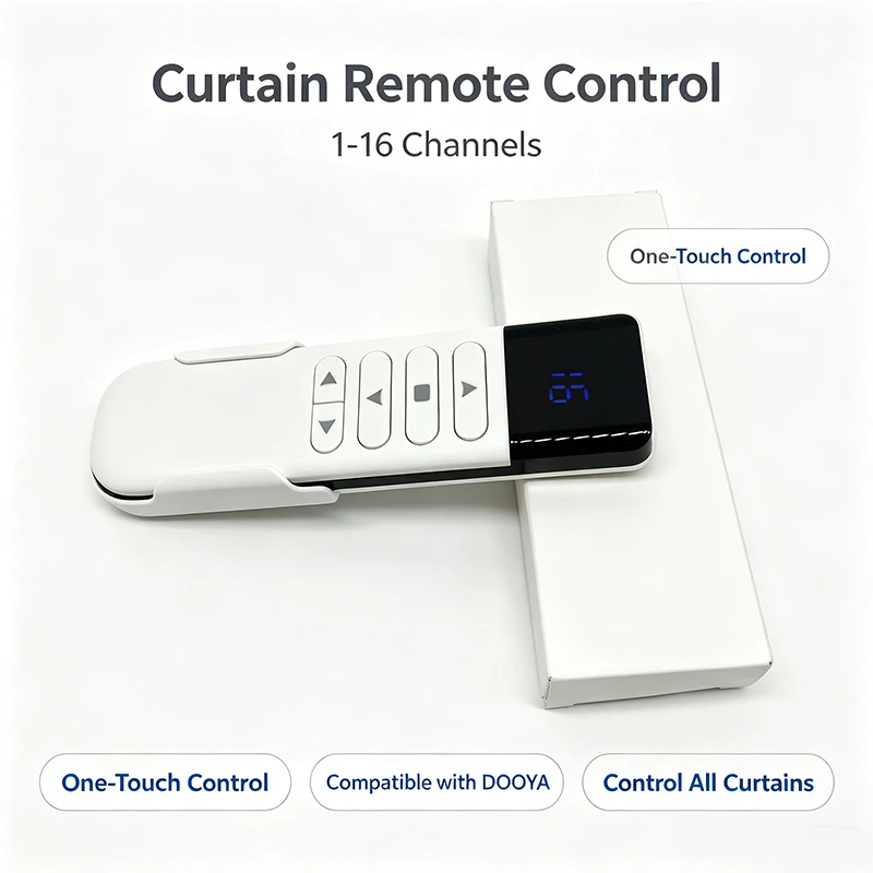 16 Channel Curtain Remote Control 433.92MHz, Channel Lock Function Electric Curtain Transmitter Compatible with DOOYA Curtain