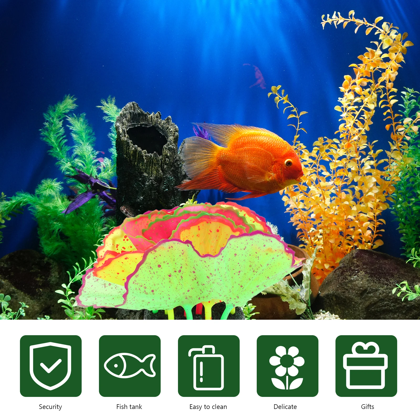 

Coral Decoration Realistic Aquarium Landscape Fish Tank Plants Silicone Coral Figurine Imitation Ornament Pet Supplies