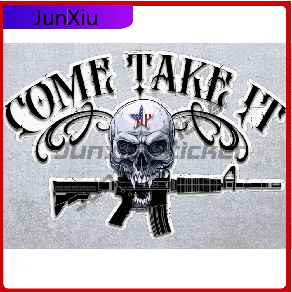 

Come Take It Sticker Graphic The Five Pointed Star Flag Of The United States Labe Rifle Skull Decal Accessories For Car Suv