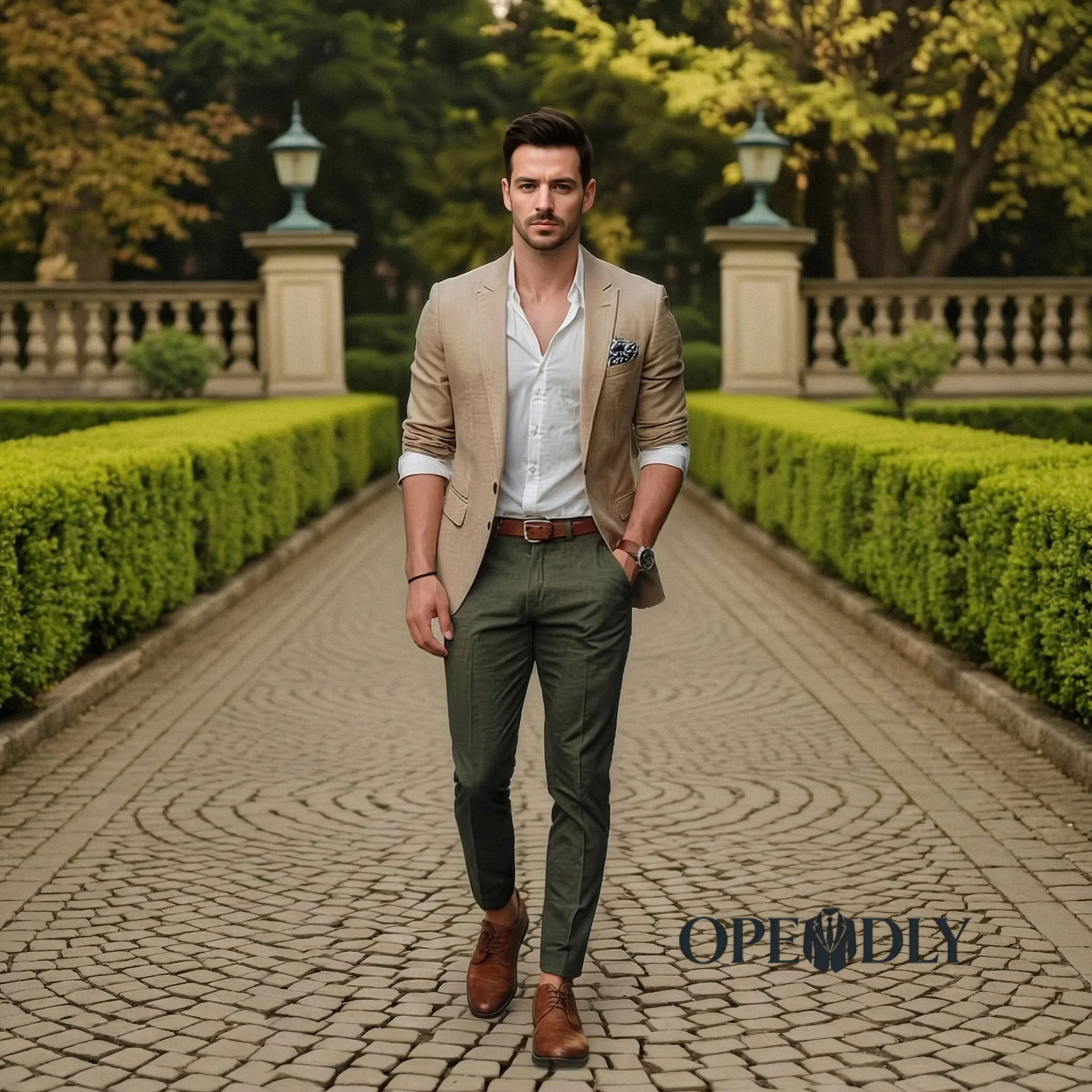 

Индивидуально сшитый мужской костюм-тройка OPEODLY Slim Fit для свадьбы, выпускного вечера, официальных деловых мероприятий: пиджак, жилет и брюки.