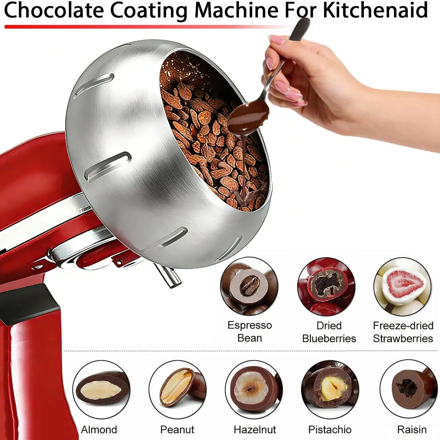 Compatible with Kitchenaid Chef Accessories, Candy Machine Wrapped Nut Honey Mix 304 Stainless Steel
